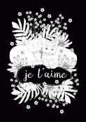 Chats câlins et fleurs d'amour